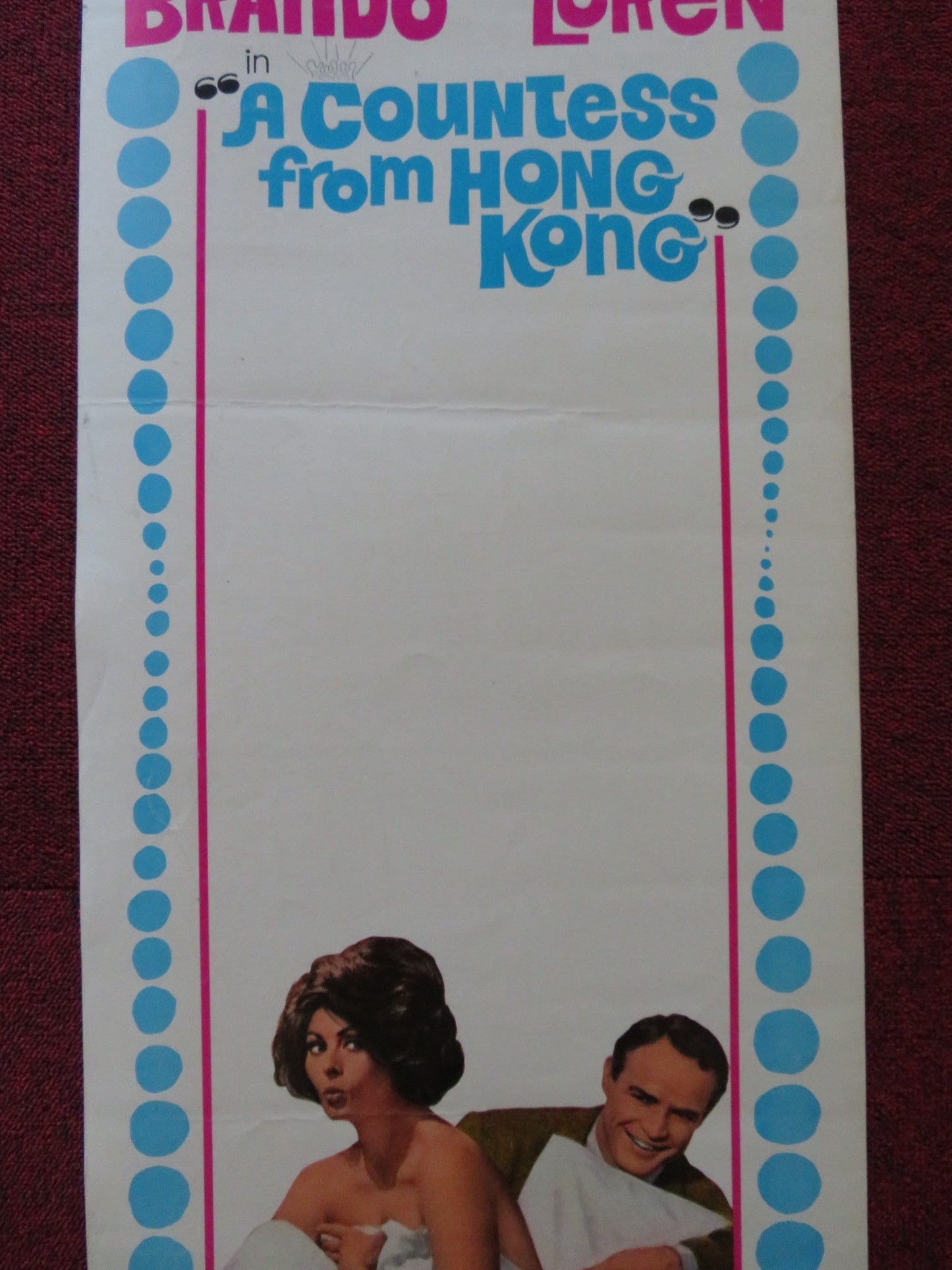 A COUNTESS FROM HONG KONG US INSERT (14"x 36") POSTER CHAPLIN BRANDO LOREN 1967 - Rendezvous Cinema