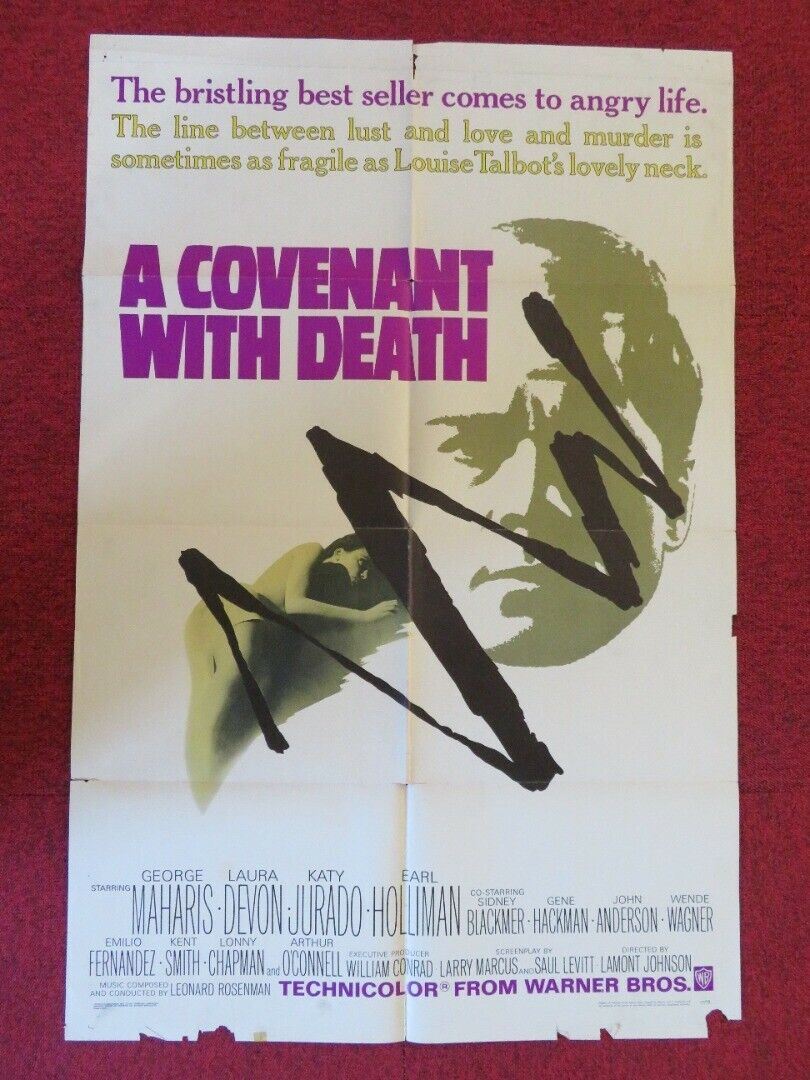 A COVENANT WITH DEATH FOLDED US ONE SHEET POSTER GEORGE MAHARIS LAURA DEVOM 1967 - Rendezvous Cinema