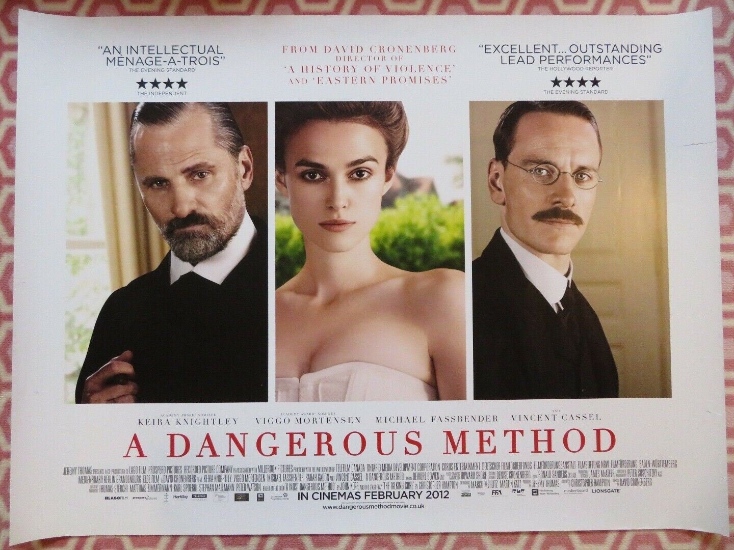 A DANGEROUS METHOD QUAD (30"x 40") ROLLED POSTER KEIRA KNIGHTLEY CRONENBERG - Rendezvous Cinema