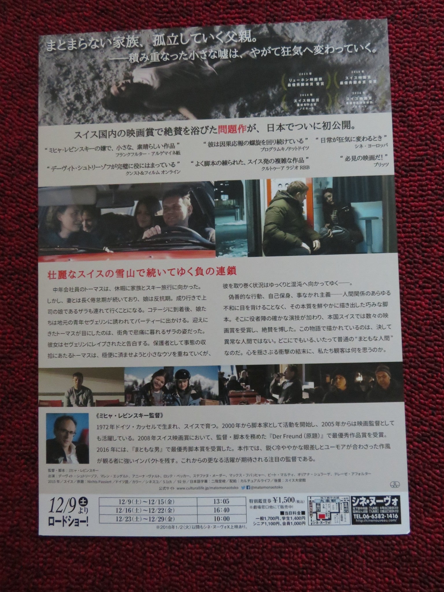 A DECENT MAN JAPANESE CHIRASHI (B5) POSTER NICHTS PASSIERT 2015 - Rendezvous Cinema