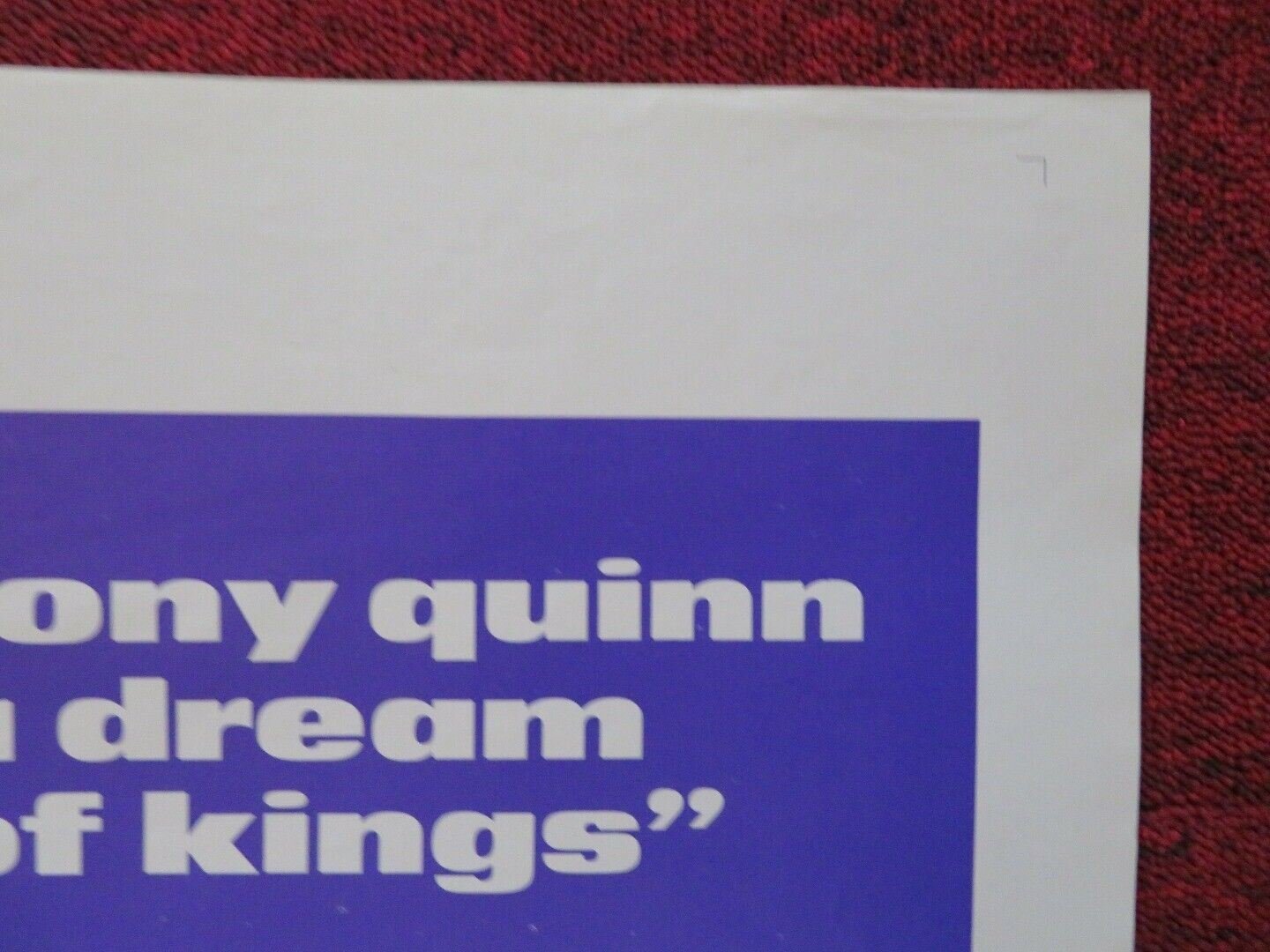 A DREAM OF KINGS FOLDED US ONE SHEET POSTER ANTHONY QUINN IRENE PAPAS 1969 - Rendezvous Cinema