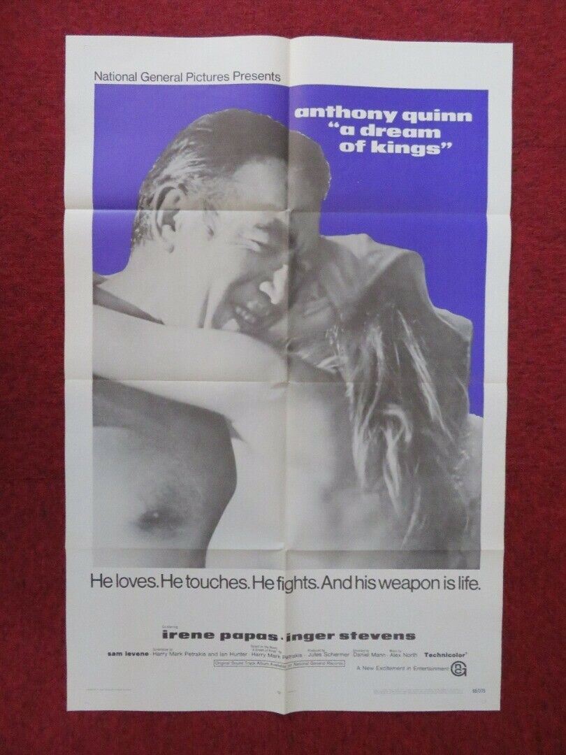 A DREAM OF KINGS FOLDED US ONE SHEET POSTER ANTHONY QUINN IRENE PAPAS 1969 - Rendezvous Cinema