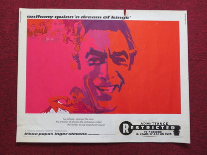 A DREAM OF KINGS US HALF SHEET (22"x 28") POSTER ANTHONY QUINN 1969 - Rendezvous Cinema