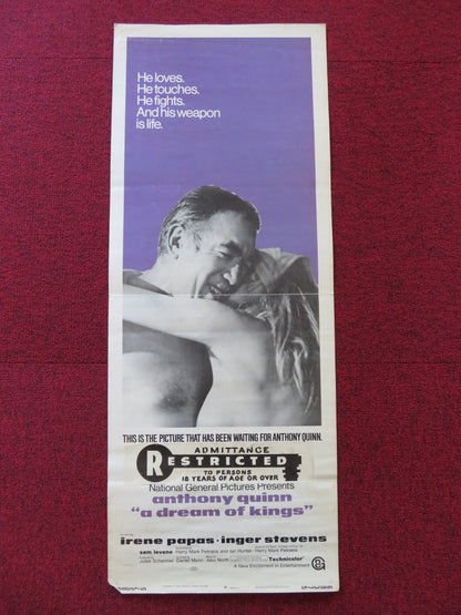 A DREAM OF KINGS US INSERT (14"x 36") POSTER ANTHONY QUINN IRENE PAPAS 1969 - Rendezvous Cinema