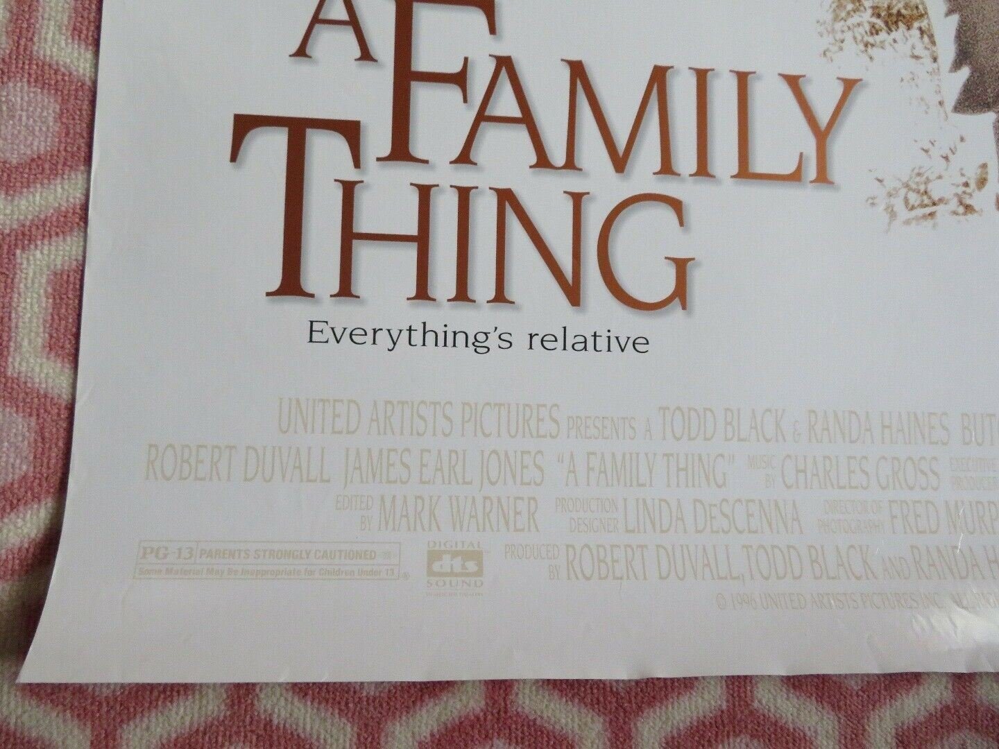 A FAMILY THING ONE SHEET ROLLED POSTER ROBERT DUVALL JAMES EARL JONES 1996 - Rendezvous Cinema