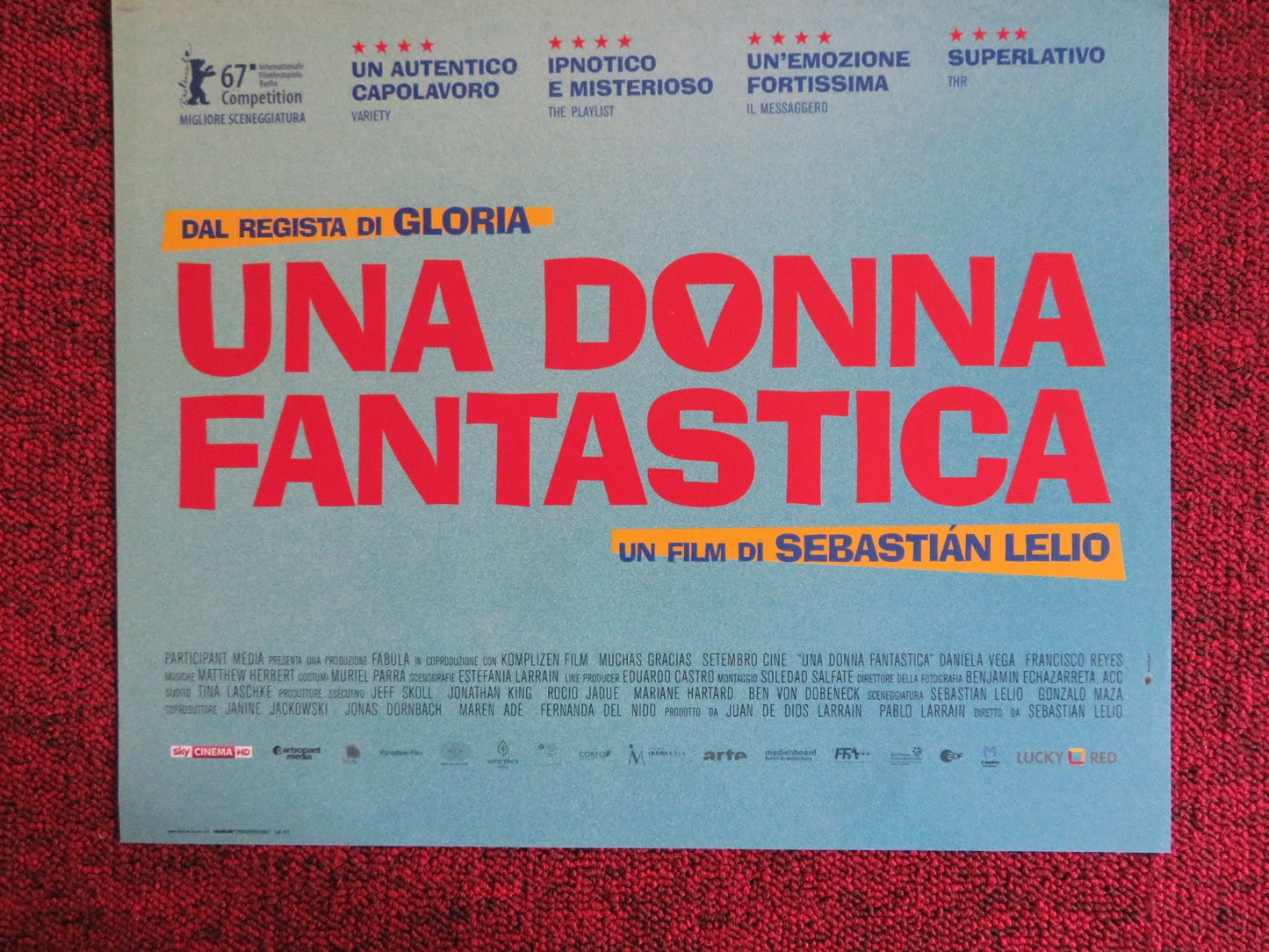 A FANTASTIC WOMAN ITALIAN LOCANDINA POSTER DANIELA VEGA FRANCISCO REYES 2017 - Rendezvous Cinema