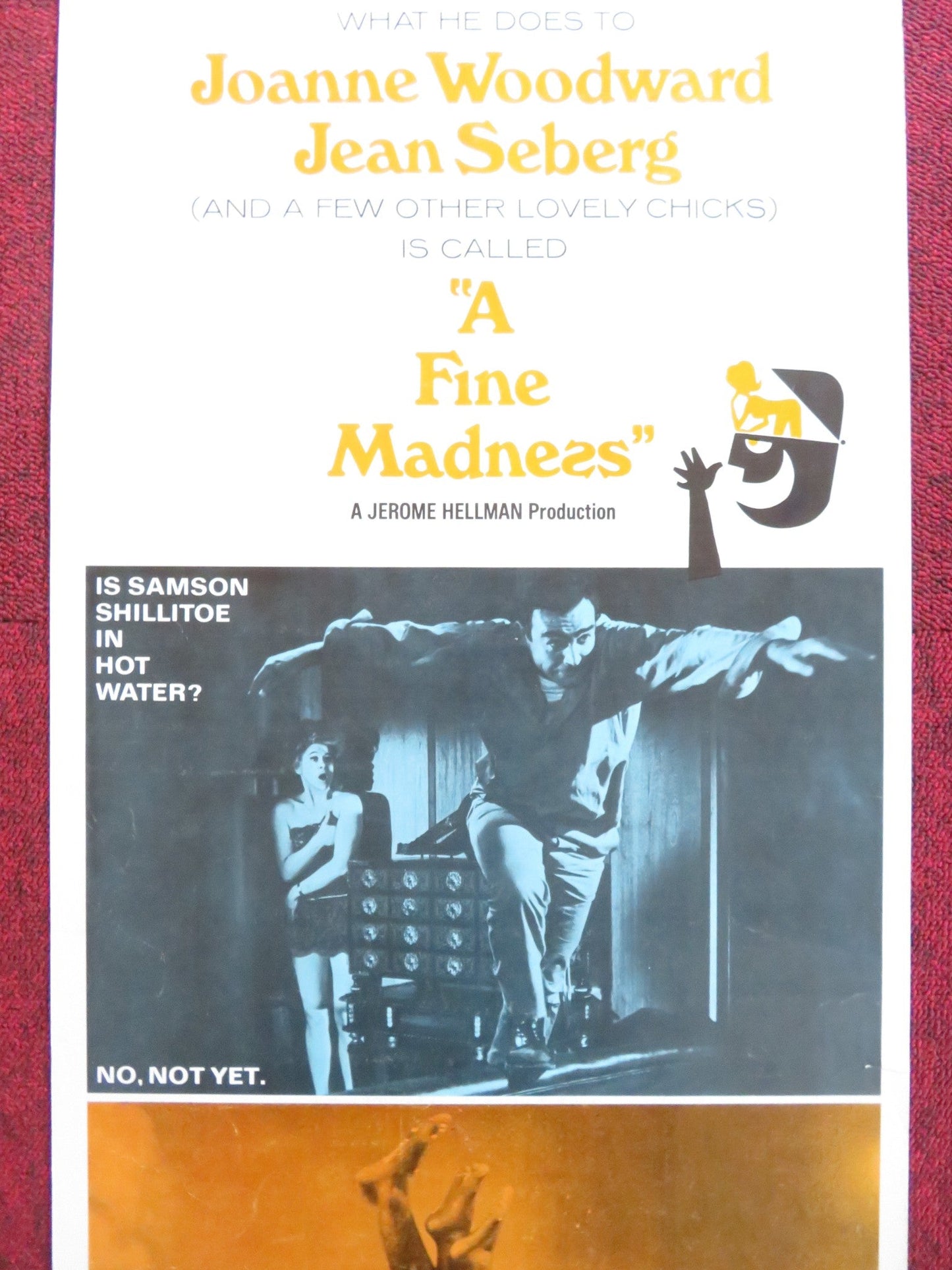 A FINE MADNESS US INSERT (14"x 36") POSTER SEAN CONNERY JOANNE WOODWARD 1966 - Rendezvous Cinema