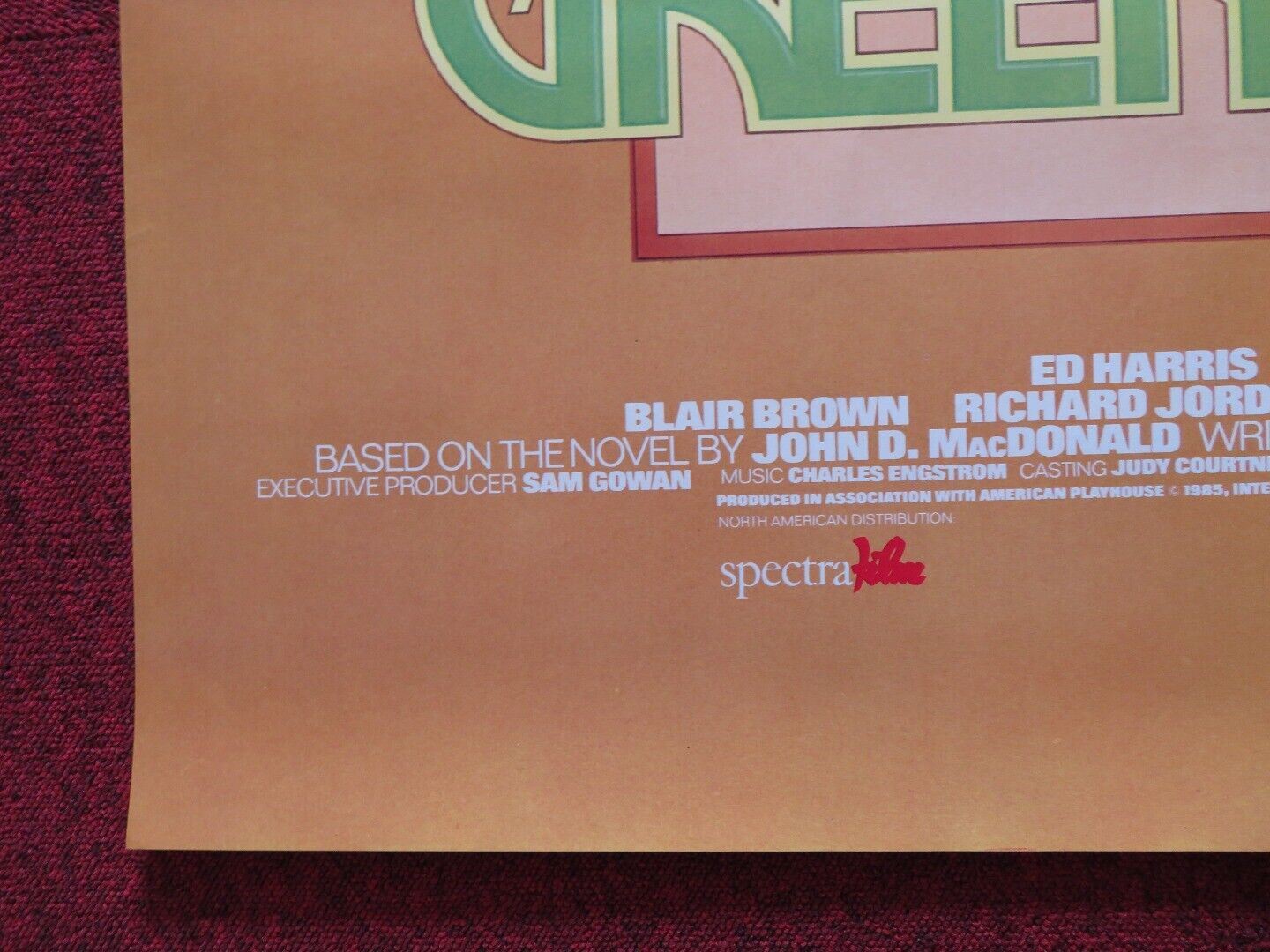 A FLASH OF GREEN US ONE SHEET ROLLED POSTER ED HARRIS BLAIR BROWN 1984 - Rendezvous Cinema