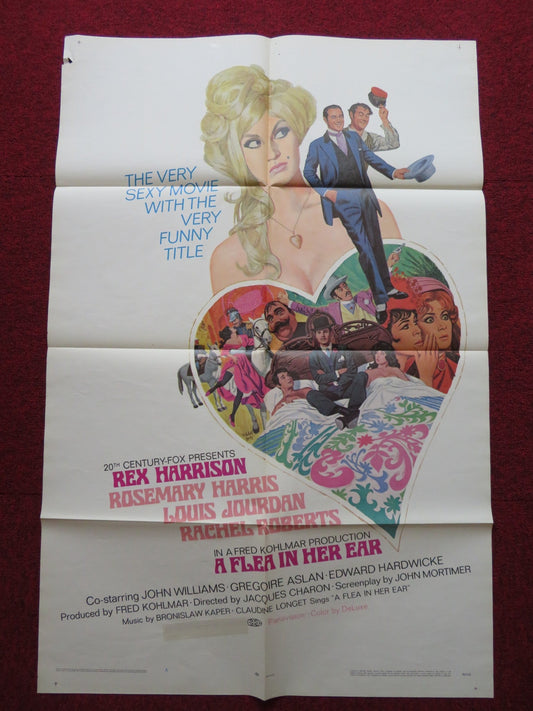 A FLEA IN HER EAR STYLE A FOLDED US ONE SHEET POSTER REX HARRISON R. HARRIS 1968 - Rendezvous Cinema