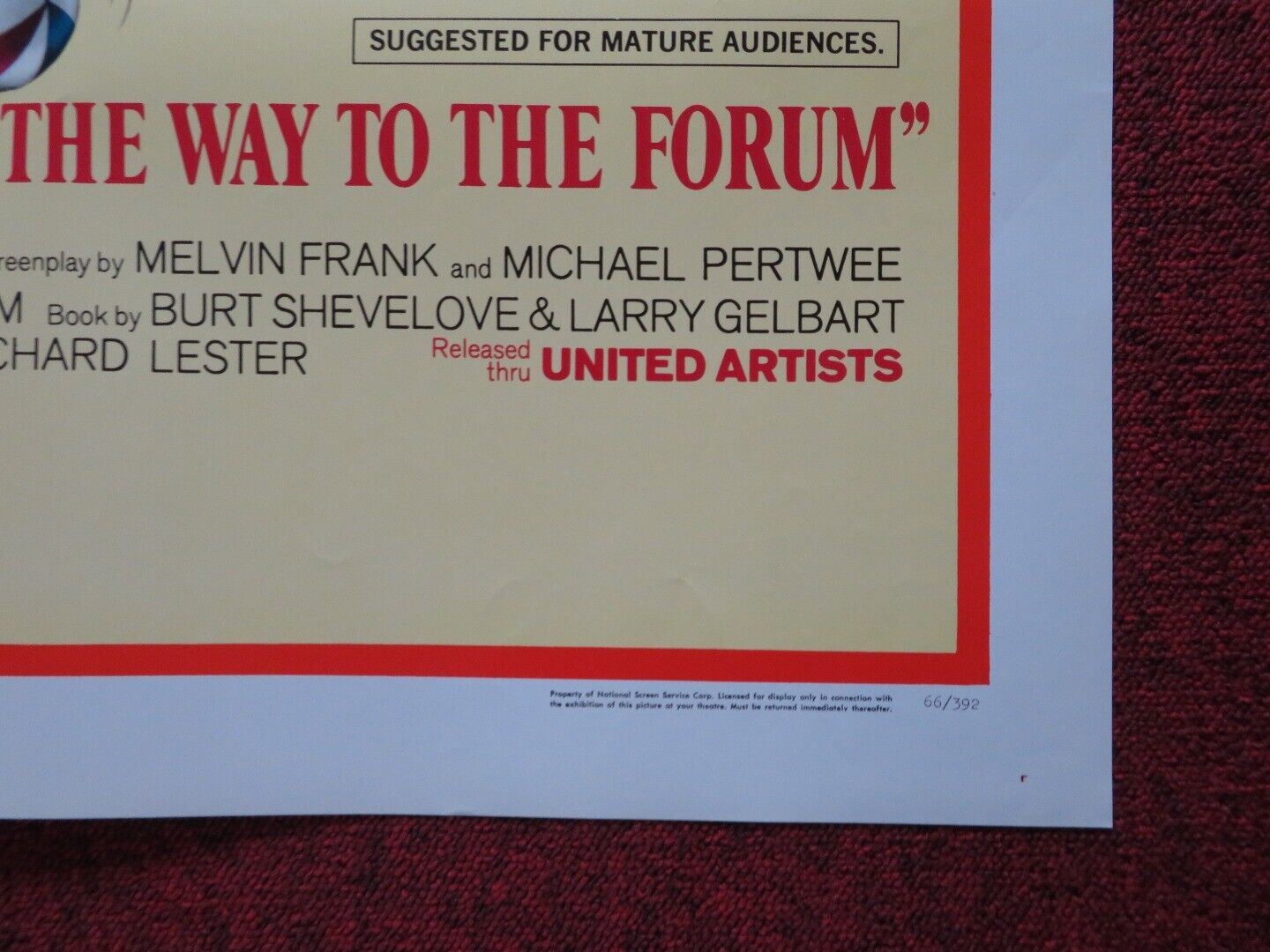 A FUNNY THING HAPPENED ON THE WAY TO THE FORUM FOLDED US ONE SHEET POSTER 1966 - Rendezvous Cinema