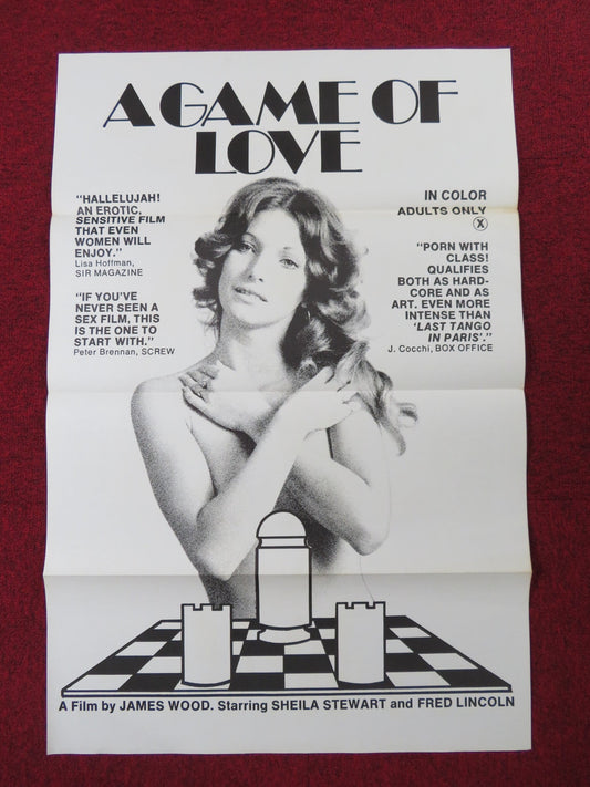 A GAME OF LOVE US TRI FOLDED ONE SHEET ROLLED POSTER SHEILA STEWART 1974 - Rendezvous Cinema