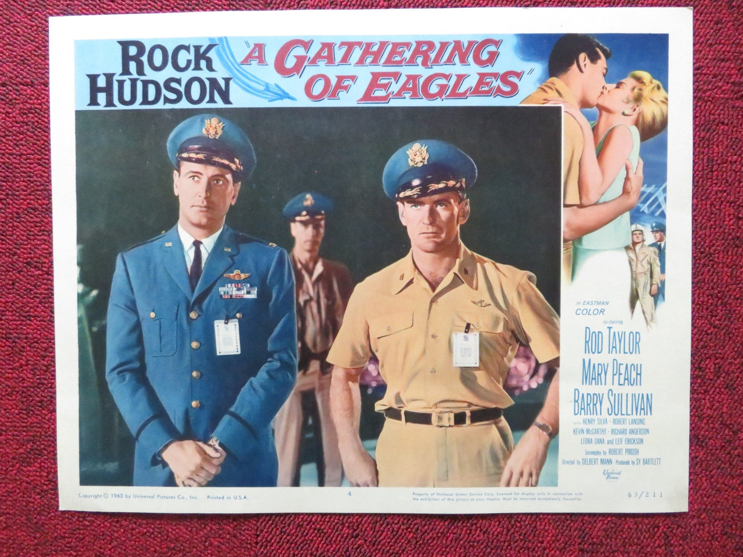 A GATHERING OF EAGLES US LOBBY CARD SET ROCK HUDSON ROD TAYLOR 1963 - Rendezvous Cinema