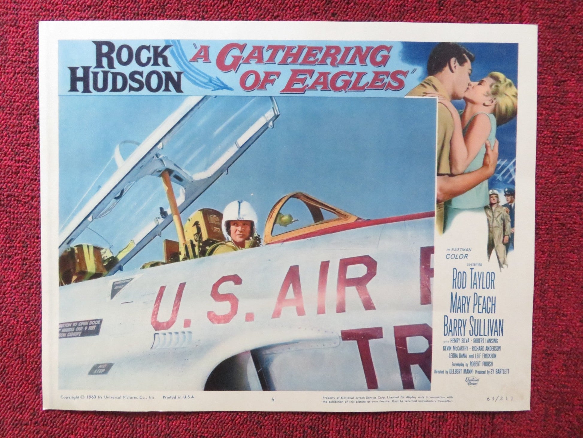 A GATHERING OF EAGLES US LOBBY CARD SET ROCK HUDSON ROD TAYLOR 1963 - Rendezvous Cinema