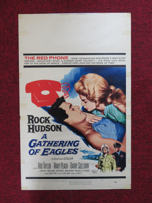 A GATHERING OF EAGLES WINDOW CARD (14"x 22") POSTER ROCK HUDSON ROD TAYLOR 1963 - Rendezvous Cinema