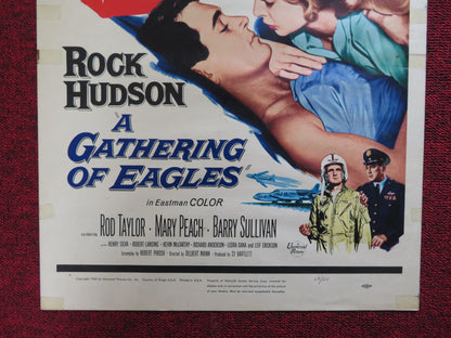 A GATHERING OF EAGLES WINDOW CARD (14"x 22") POSTER ROCK HUDSON ROD TAYLOR 1963 - Rendezvous Cinema