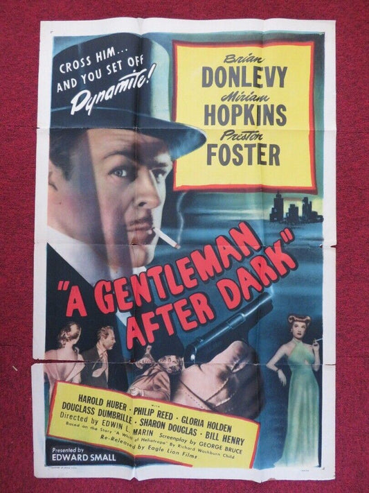 A GENTLEMAN AFTER DARK USA ONE SHEET FOLDED POSTER BRIAN DONLEVY MIRIAM HOPKINS - Rendezvous Cinema