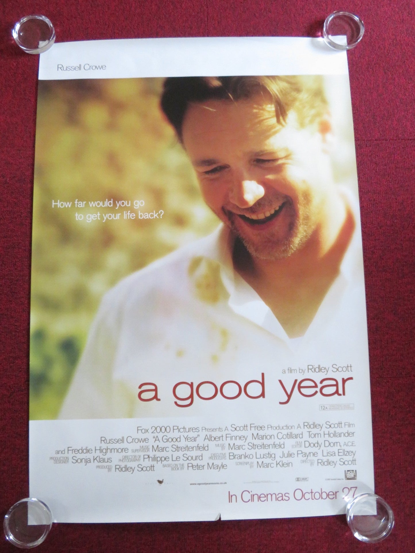 A GOOD YEAR US ONE SHEET ROLLED POSTER RUSSEL CROWE FREDDIE HIGHMORE 2006 - Rendezvous Cinema