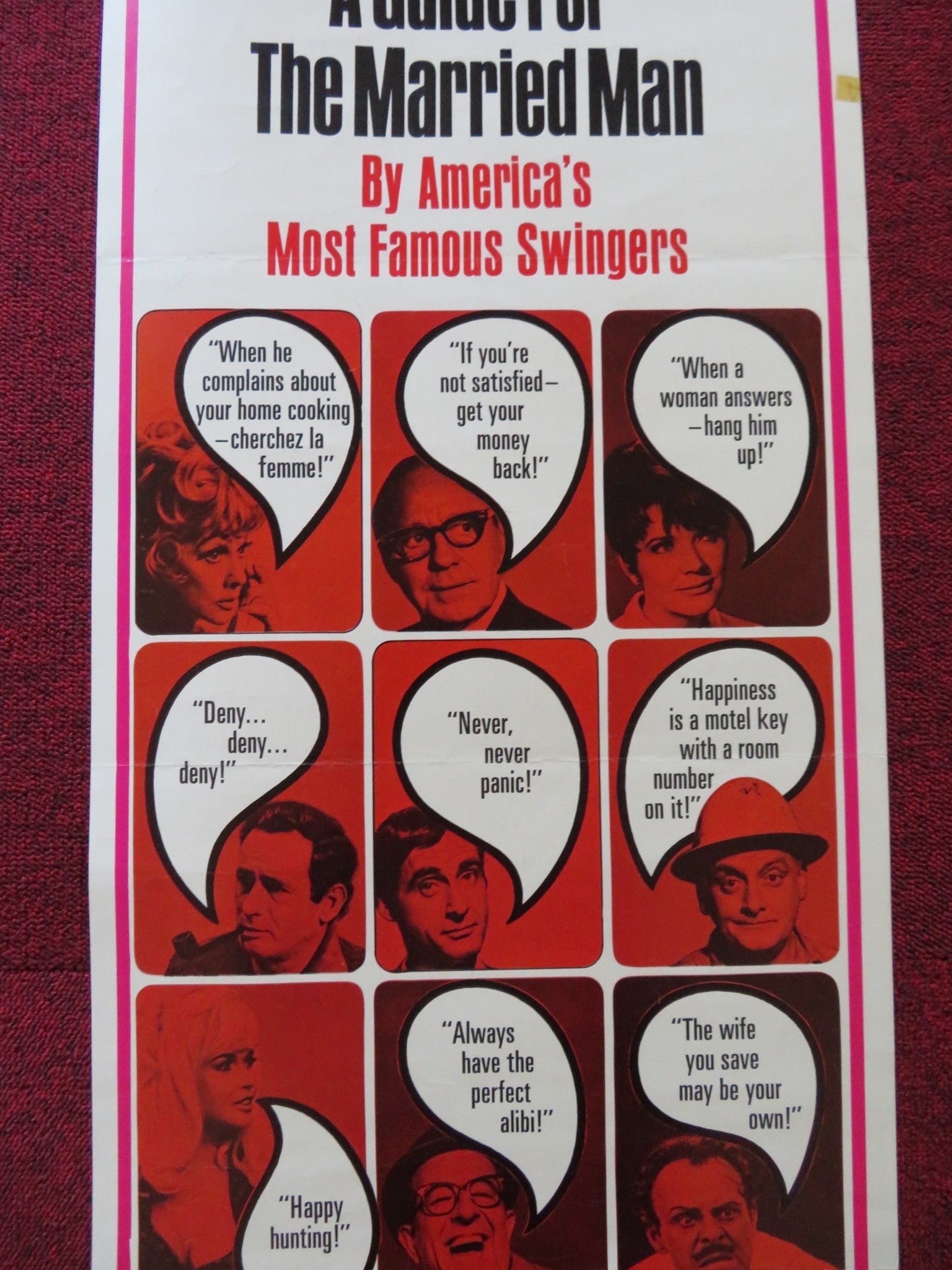 A GUIDE FOR THE MARRIED MAN US INSERT (14"x 36") POSTER WALTER MATTHAU 1967 - Rendezvous Cinema