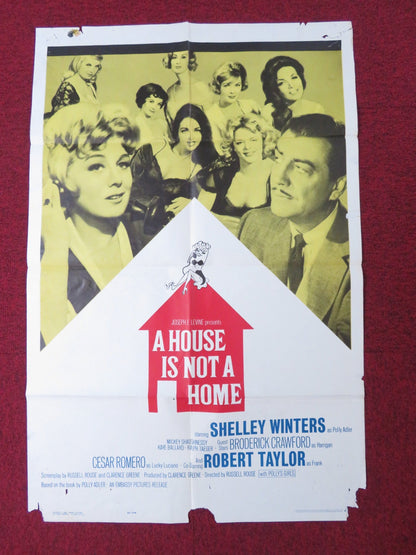 A HOUSE IS NOT A HOME FOLDED US ONE SHEET POSTER SHELLEY WINTERS R. TAYLOR 1964 - Rendezvous Cinema