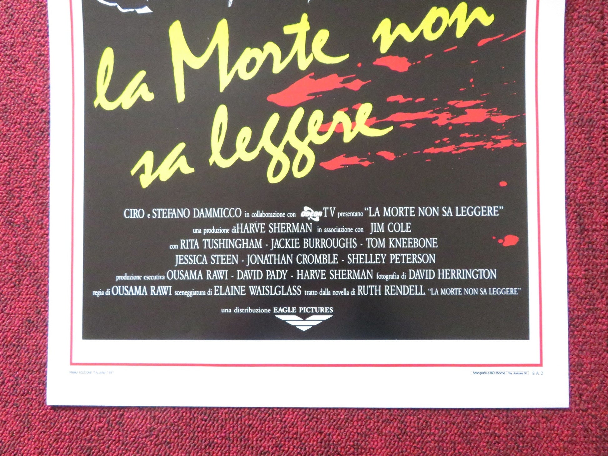 A JUDGMENT IN STONE ITALIAN LOCANDINA POSTER RITA TUSHINGHAM ROSS PETTY 1986 - Rendezvous Cinema