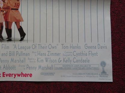 A LEAGUE OF THEIR OWN FOLDED US ONE SHEET POSTER TOM HANKS MADONNA 1992 - Rendezvous Cinema