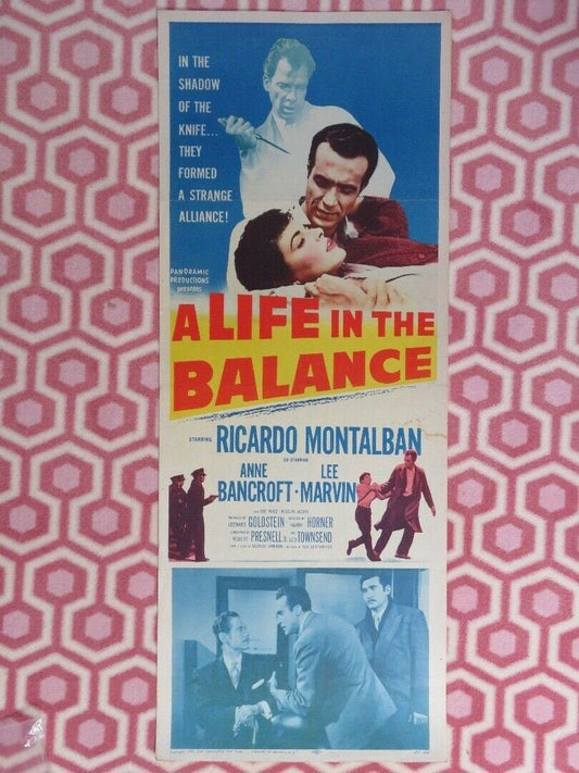 A LIFE IN THE BALANCE US INSERT (14"x 36") POSTER RICARDO MONTALBAN 1955 - Rendezvous Cinema