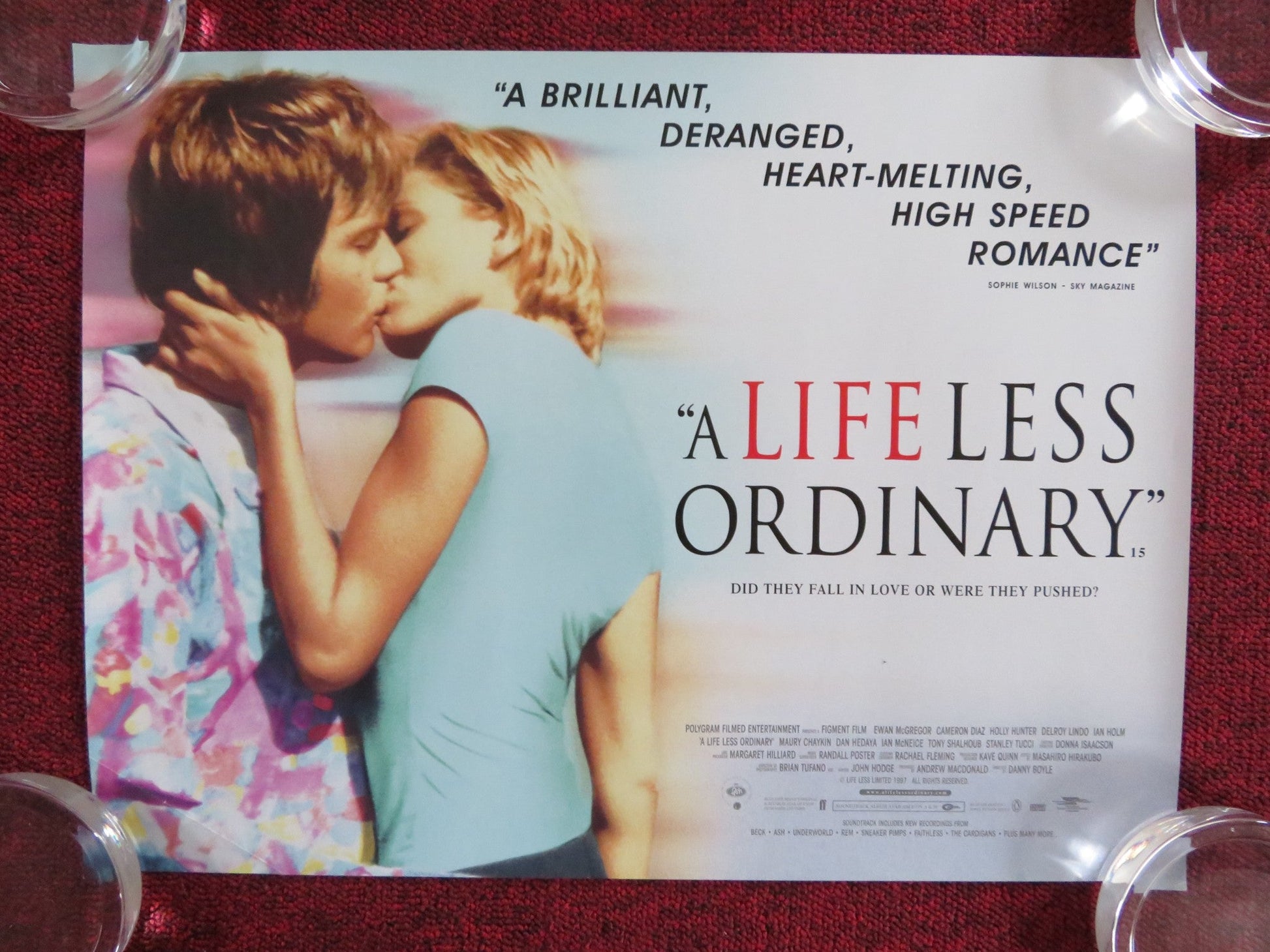 A LIFE LESS ORDINARY UK MINI QUAD POSTER EWAN MCGREGOR CAMERON DIAZ 1997 - Rendezvous Cinema