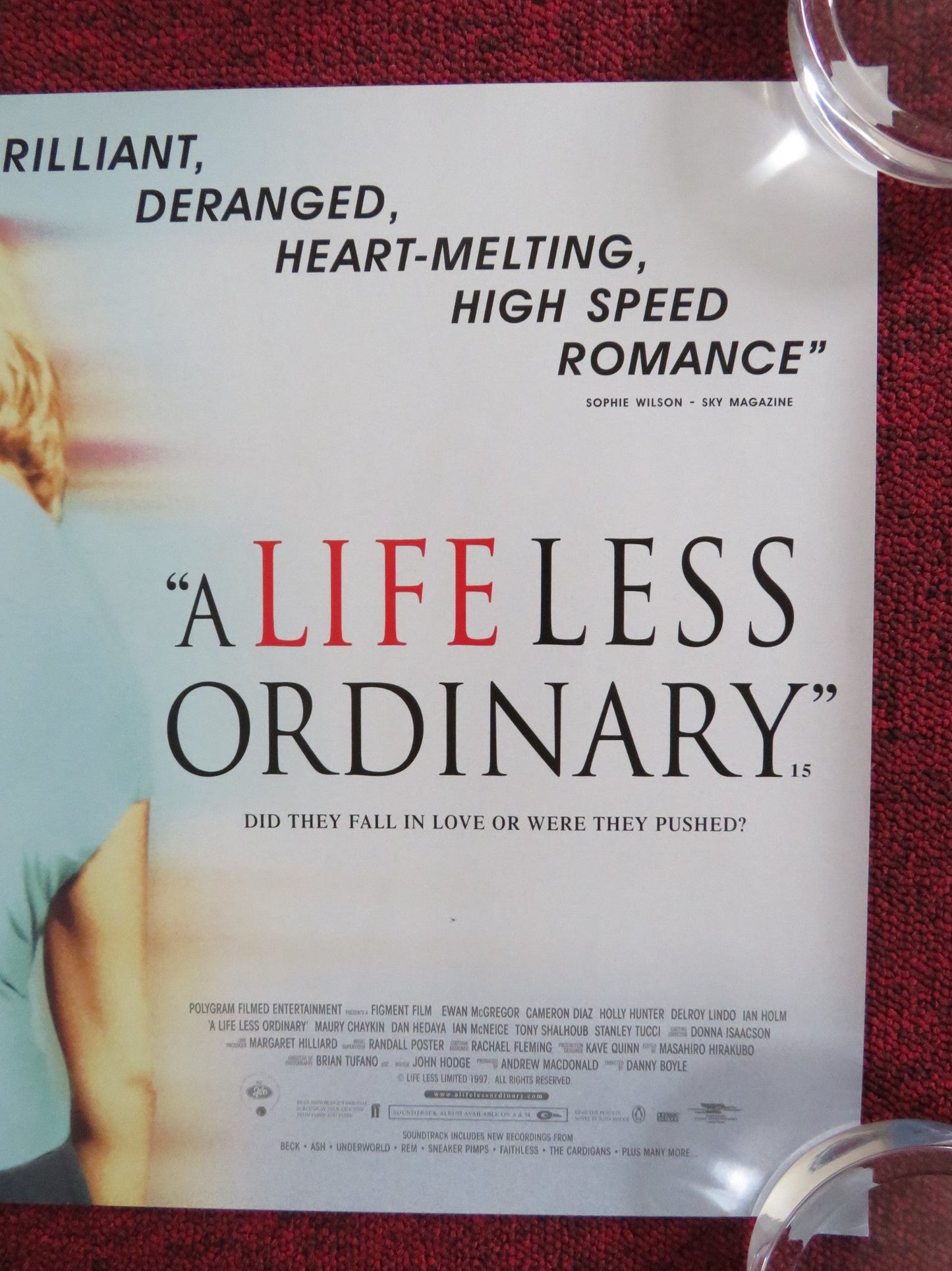 A LIFE LESS ORDINARY UK MINI QUAD POSTER EWAN MCGREGOR CAMERON DIAZ 1997 - Rendezvous Cinema