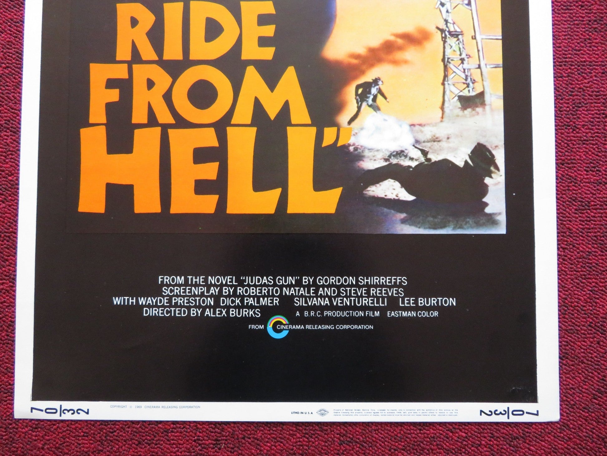 A LONG RIDE FROM HELL US INSERT (14"x 36") POSTER STEVE REEVES WAYDE PRESTON '69 - Rendezvous Cinema