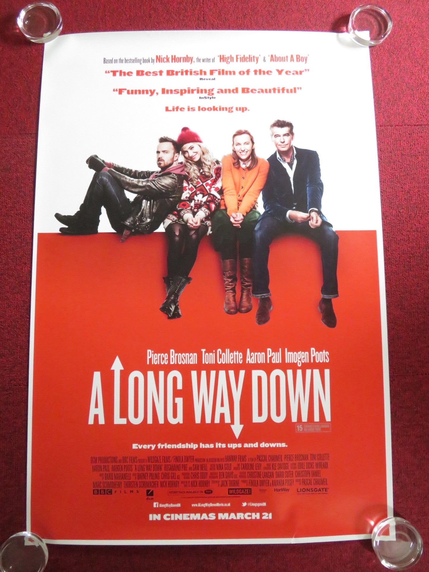 A LONG WAY DOWN US ONE SHEET ROLLED POSTER PIERCE BROSNAN TONI COLLETTE 2014 - Rendezvous Cinema