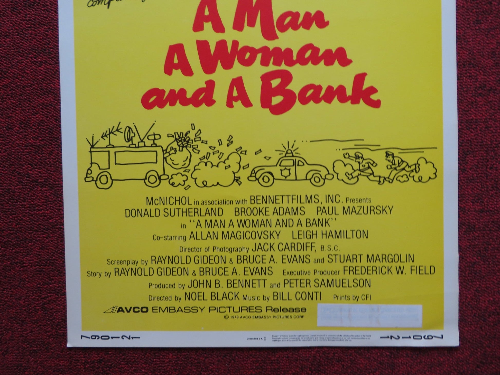 A MAN, A WOMAN AND A BANK US INSERT (14"x 36") POSTER B ADAMS D. SUTHERLAND 1979 - Rendezvous Cinema