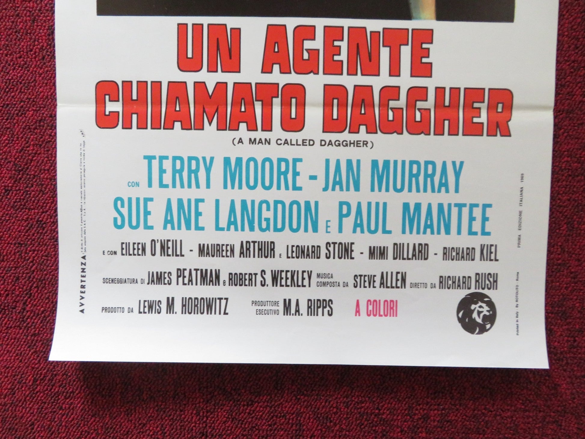 A MAN CALLED DAGGER ITALIAN LOCANDINA POSTER TERRY MOORE JAN MURRAY 1969 - Rendezvous Cinema