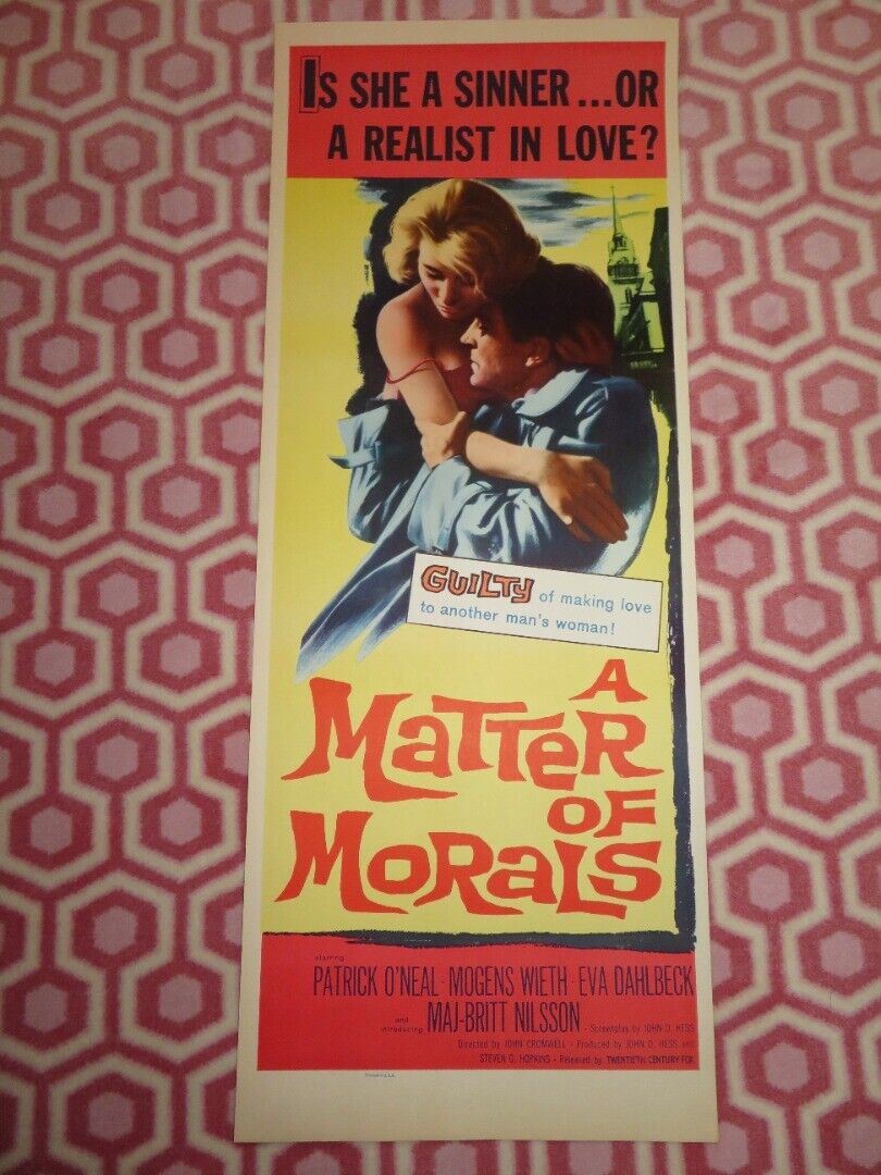 A MATTER OF MORALS US INSERT (14"x 36") POSTER PATRICK O'NEAL MOGENS WIETH 1960 - Rendezvous Cinema