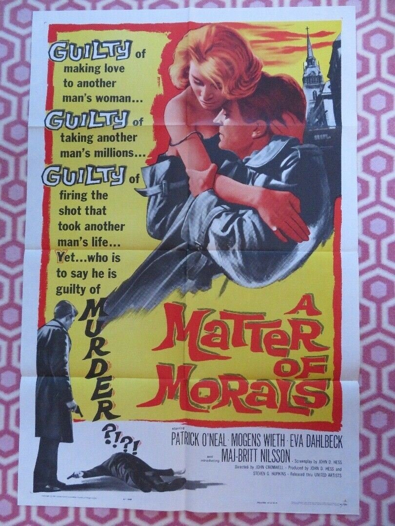 A MATTER OF MORALS US ONE SHEET POSTER PATRICK O'NEAL MOGENS WIETH - Rendezvous Cinema