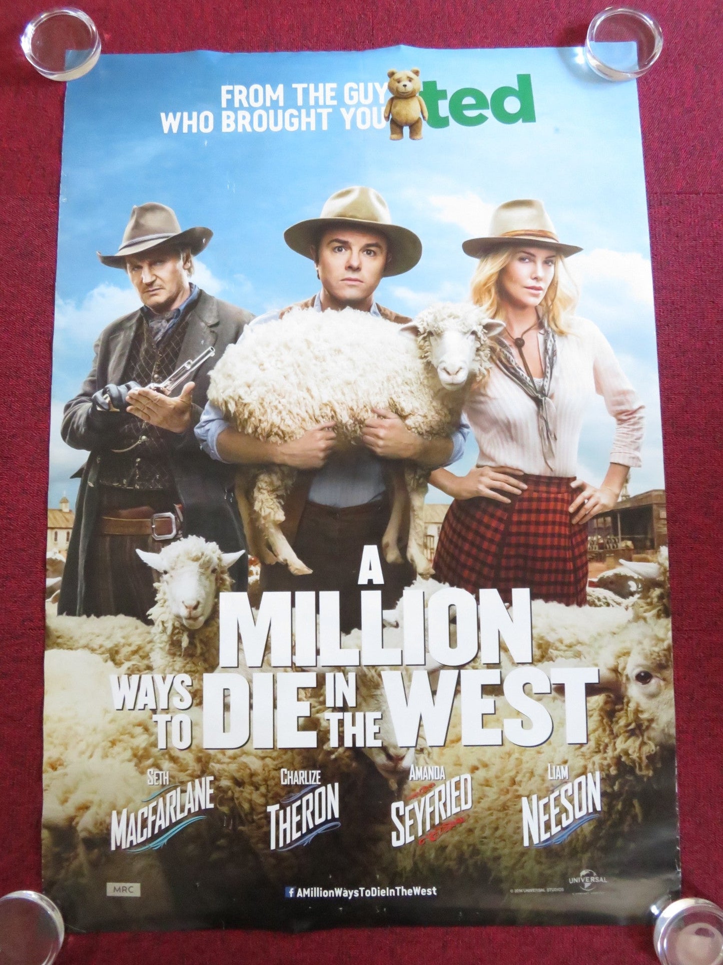 A MILLION WAYS TO DIE IN THE WEST US ONE SHEET ROLLED POSTER S. MACFARLANE 2014 - Rendezvous Cinema