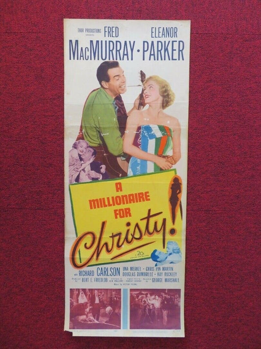 A MILLIONAIRE FOR CHRISTY US INSERT (14"x 36") POSTER FRED MACMURRAY 1951 - Rendezvous Cinema