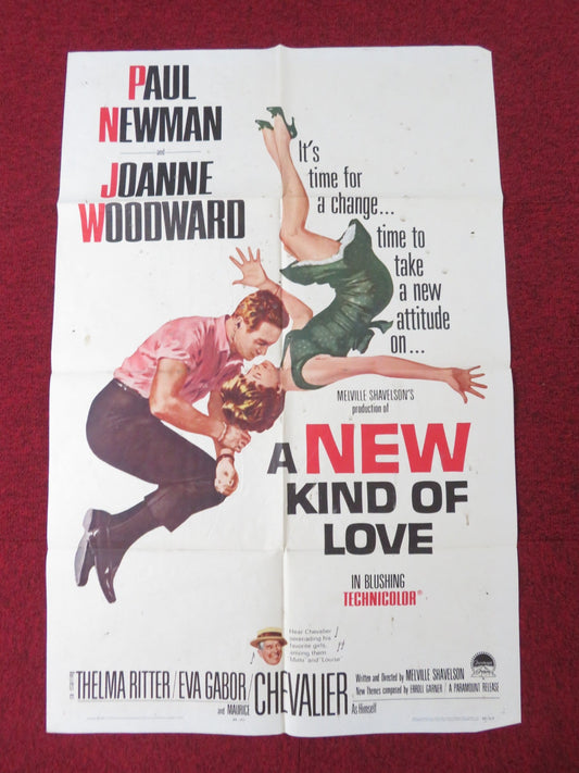 A NEW KIND OF LOVE FOLDED US ONE SHEET POSTER PAUL NEWMAN JOANNE WOODWARD 1963 - Rendezvous Cinema