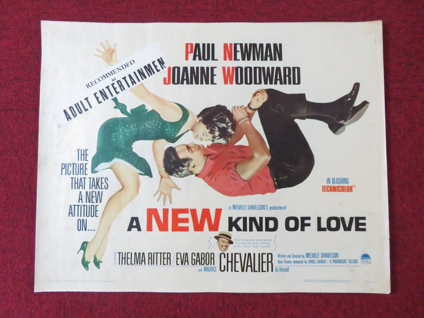 A NEW KIND OF LOVE HALF SHEET (22"x 28") POSTER PAUL NEWMAN JOANNE WOODWARD 1963 - Rendezvous Cinema