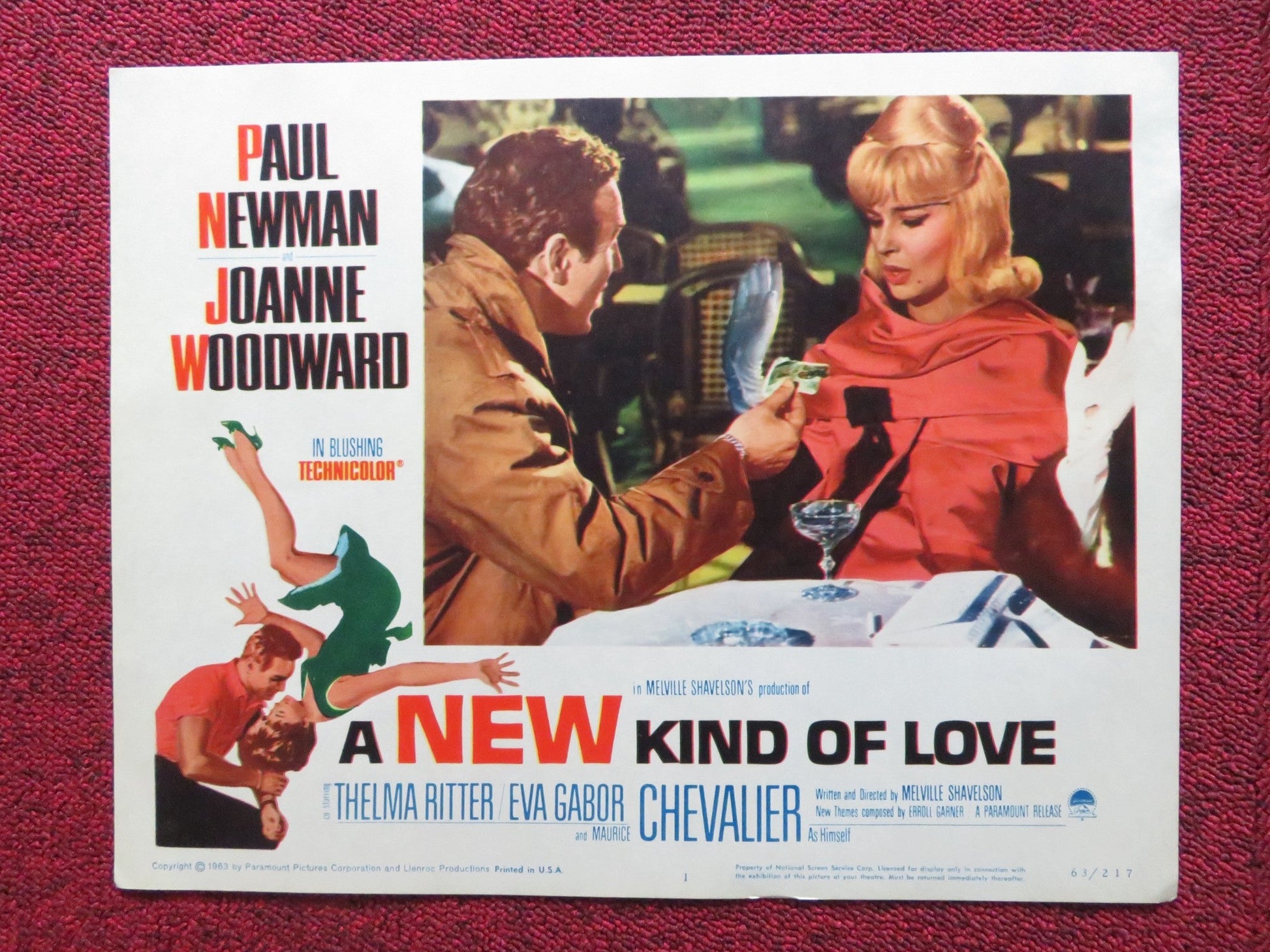 A NEW KIND OF LOVE US LOBBY CARD FULL SET PAUL NEWMAN JOANNE WOODWARD 1963 - Rendezvous Cinema