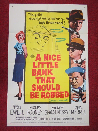 A NICE LITTLE BANK THAT SHOULD BE ROBBED FOLDED US ONE SHEET POSTER 1958 - Rendezvous Cinema