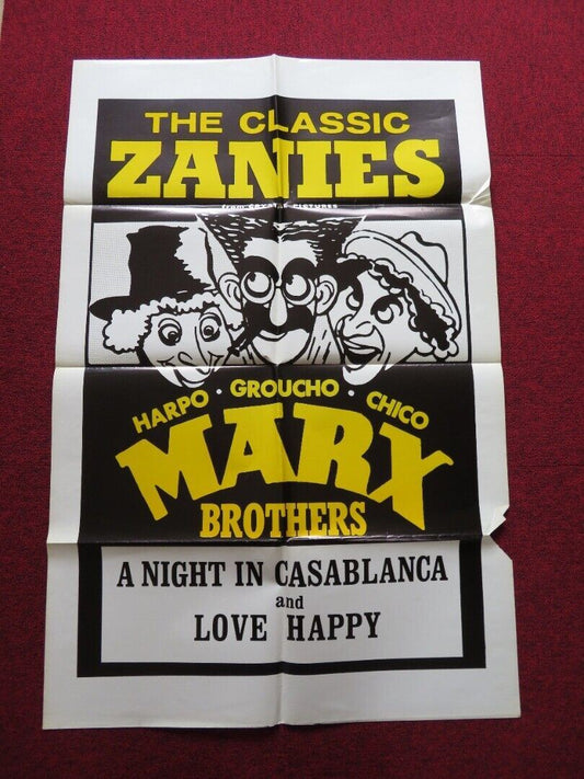 A NIGHT IN CASABLANCA / LOVE HAPPYFOLDED US ONE SHEET POSTER MARX BROS. - Rendezvous Cinema