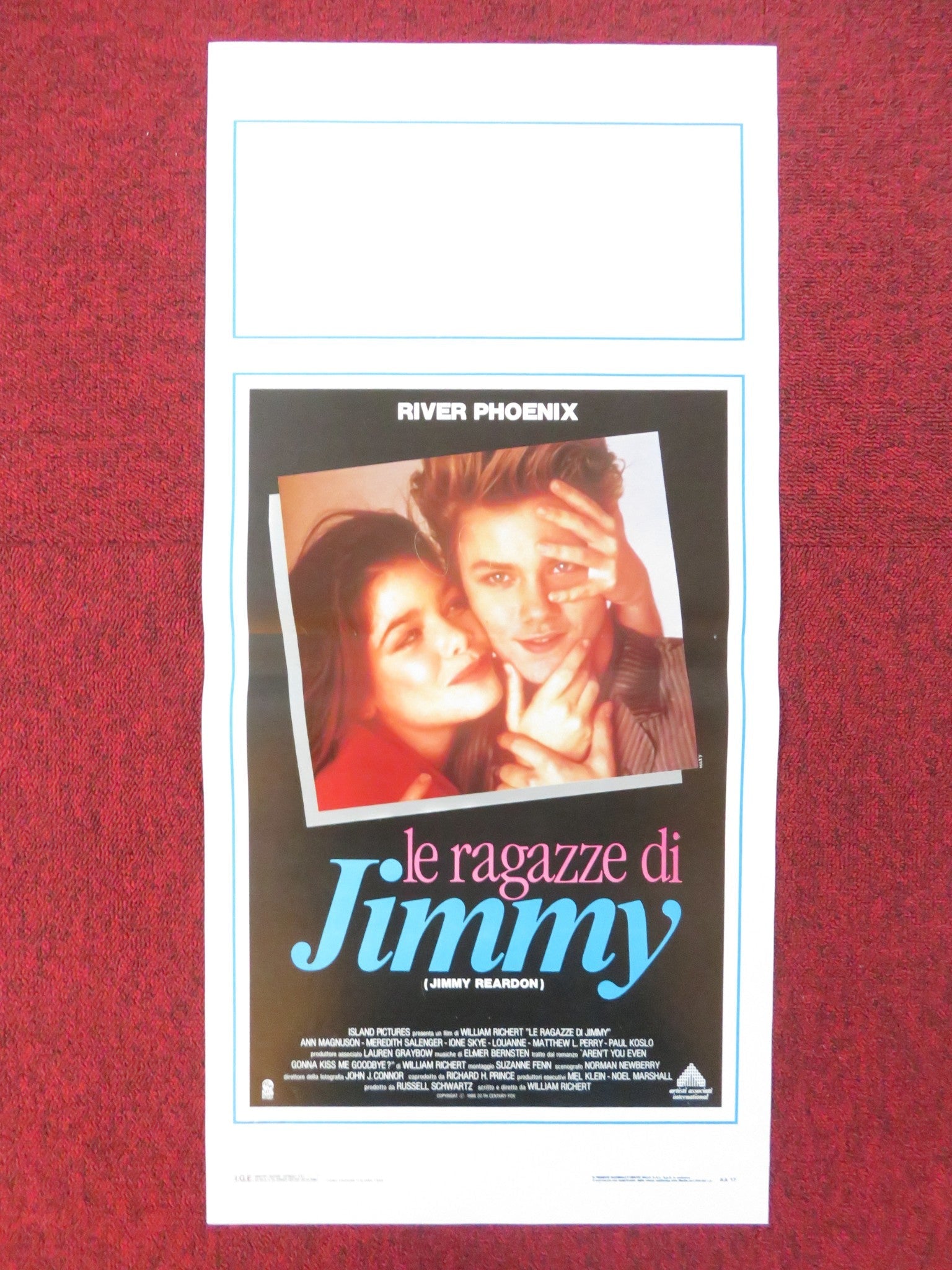 A NIGHT IN THE LIFE OF JIMMY REARDON ITALIAN LOCANDINA POSTER RIVER PHOENIX 1988 - Rendezvous Cinema