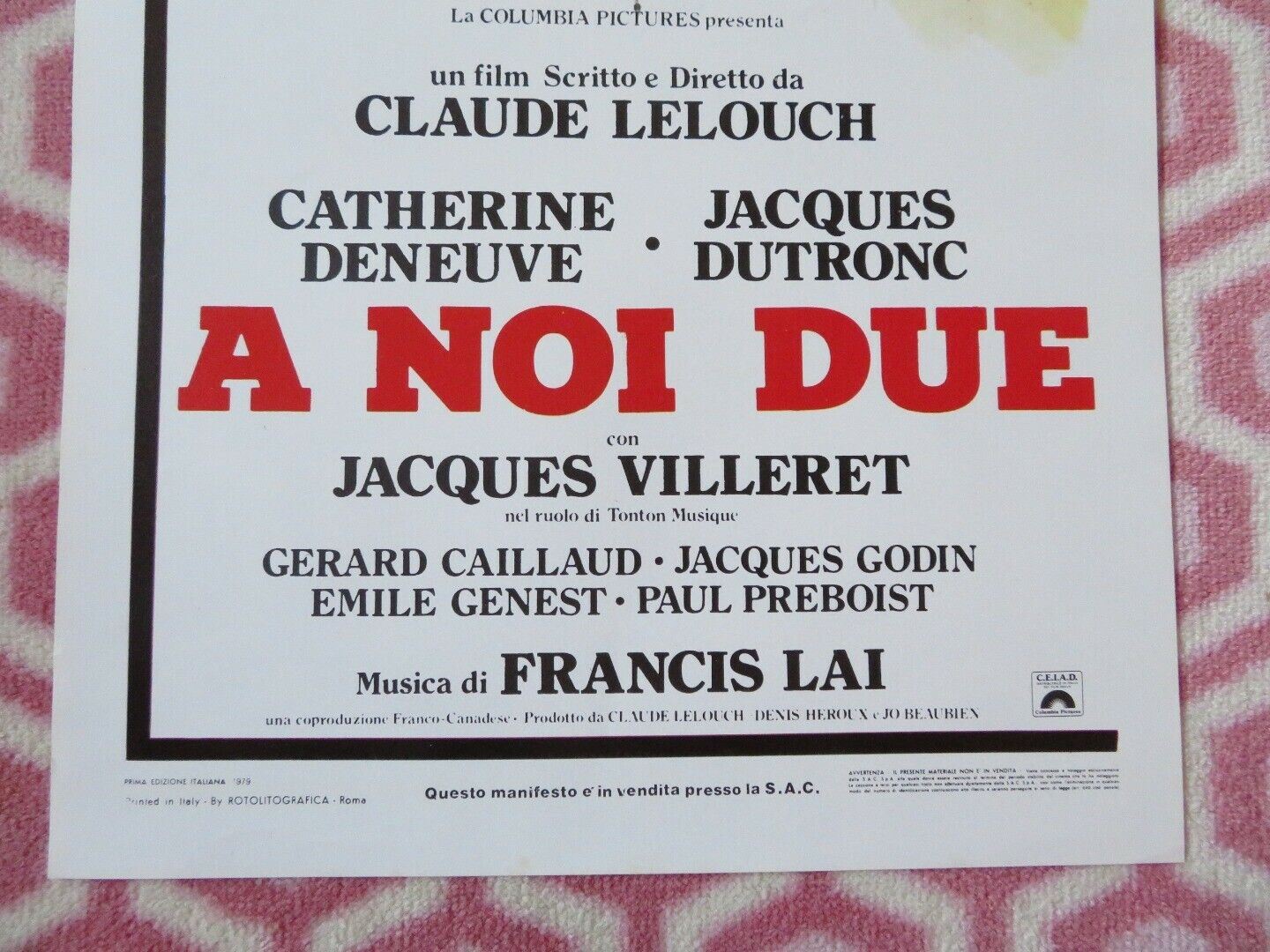 A NOI DUE / Us Two ITALIAN LOCANDINA (27.5"x13") POSTER CATHERINE DENEUVE 1979 - Rendezvous Cinema