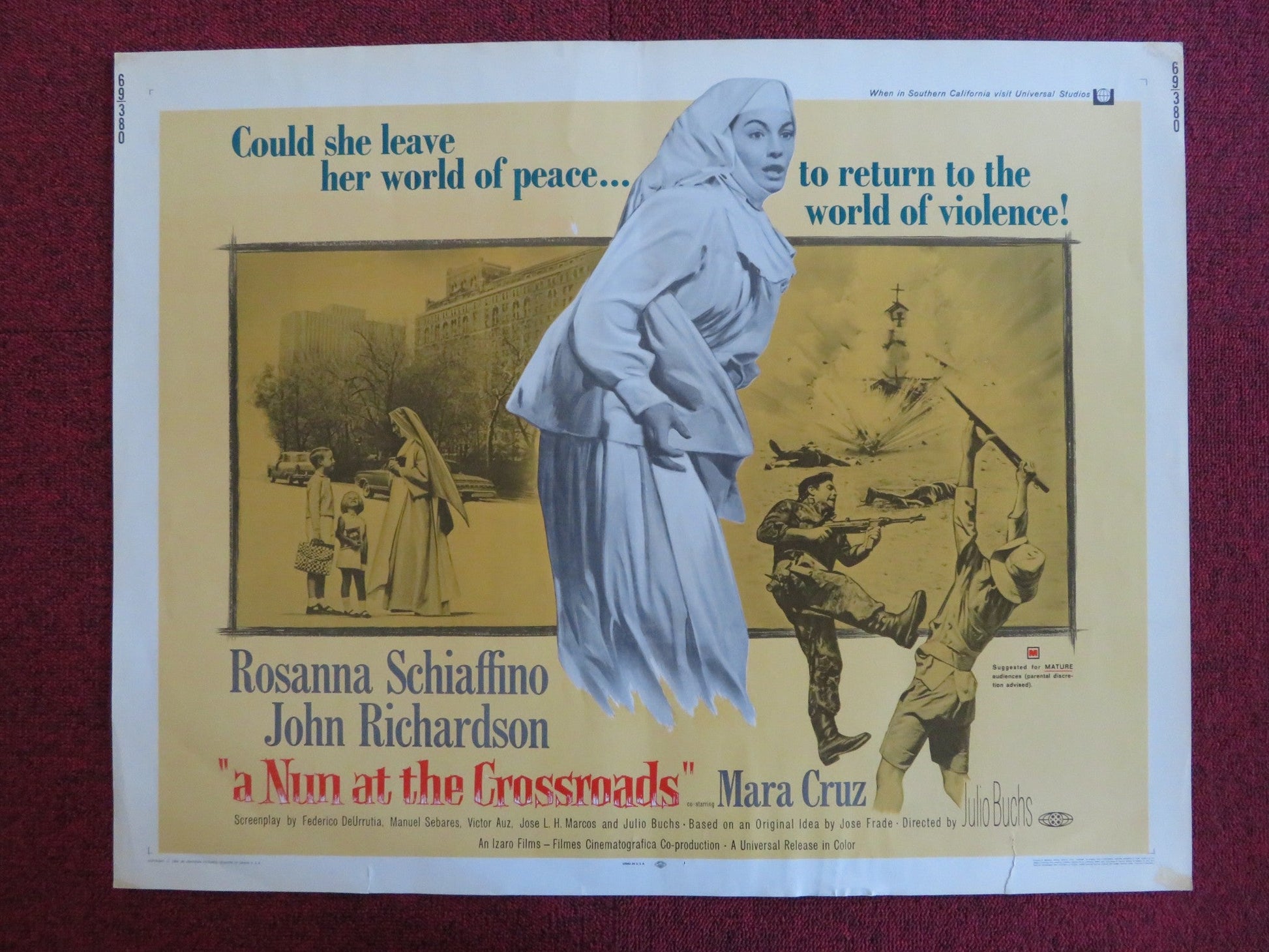 A NUN AT THE CROSSROADS US HALF SHEET (22"x 28") POSTER ROSANNA SCHIAFFINO 1969 - Rendezvous Cinema