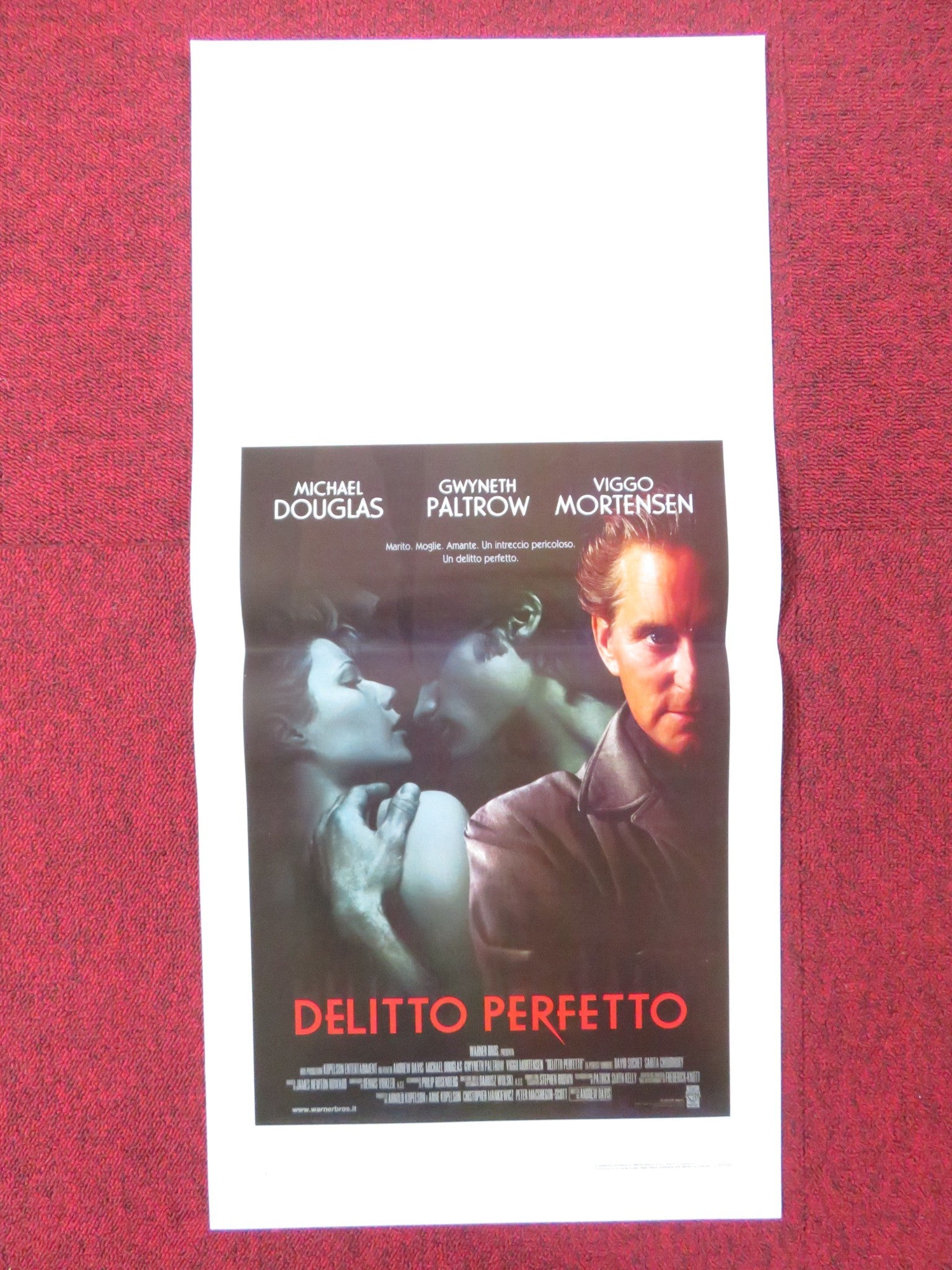 A PERFECT MURDER ITALIAN LOCANDINA POSTER MICHAEL DOUGLAS GWYNETH PALTROW 1998 - Rendezvous Cinema