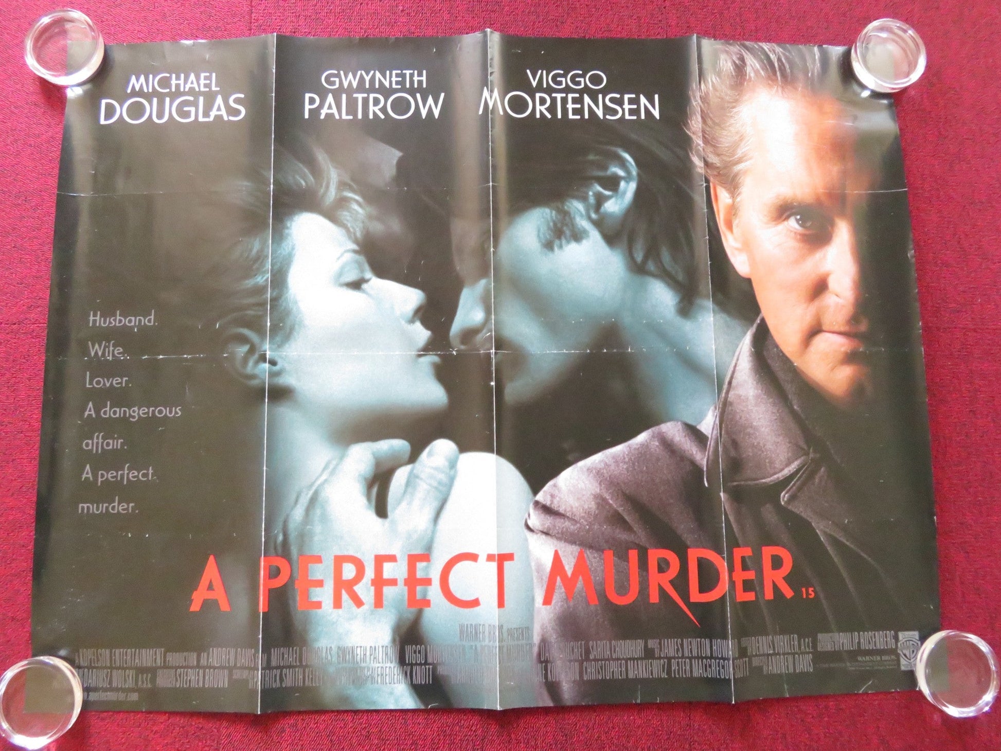 A PERFECT MURDER UK QUAD ROLLED POSTER MICHAEL DOUGLAS GWYNETH PALTROW 1998 - Rendezvous Cinema