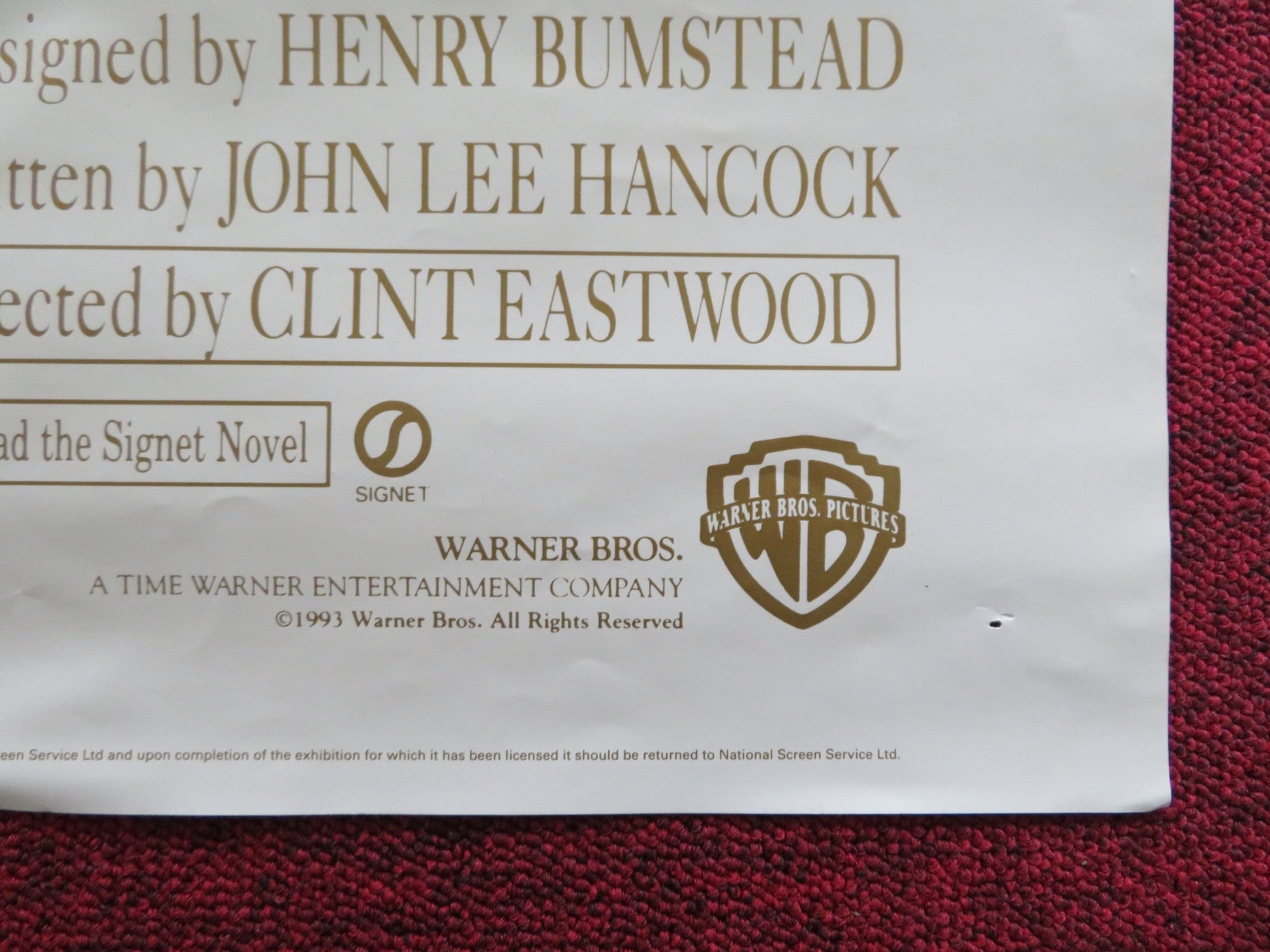 A PERFECT WORLD UK QUAD POSTER FOLDED KEVIN COSTNER CLINT EASTWOOD 1993 - Rendezvous Cinema