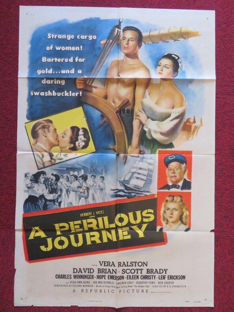 A PERILOUS JOURNEY FOLDED US ONE SHEET POSTER VERA RALSTON DAVID BRIAN 1953 - Rendezvous Cinema