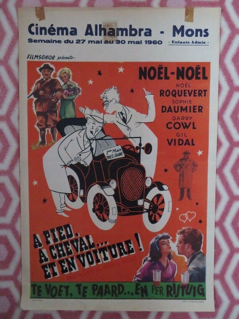 À pied, à cheval et en voiture BELGIUM (21.5"x 14") POSTER NOEL NOEL 1957 - Rendezvous Cinema