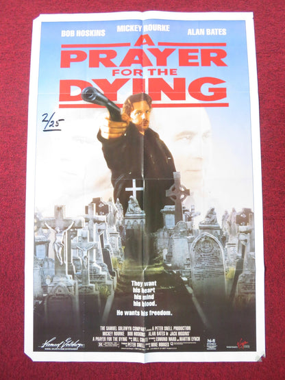 A PRAYER FOR THE DYING FOLDED US ONE SHEET POSTER MICKEY ROURKE BOB HOSKINS 1987 - Rendezvous Cinema